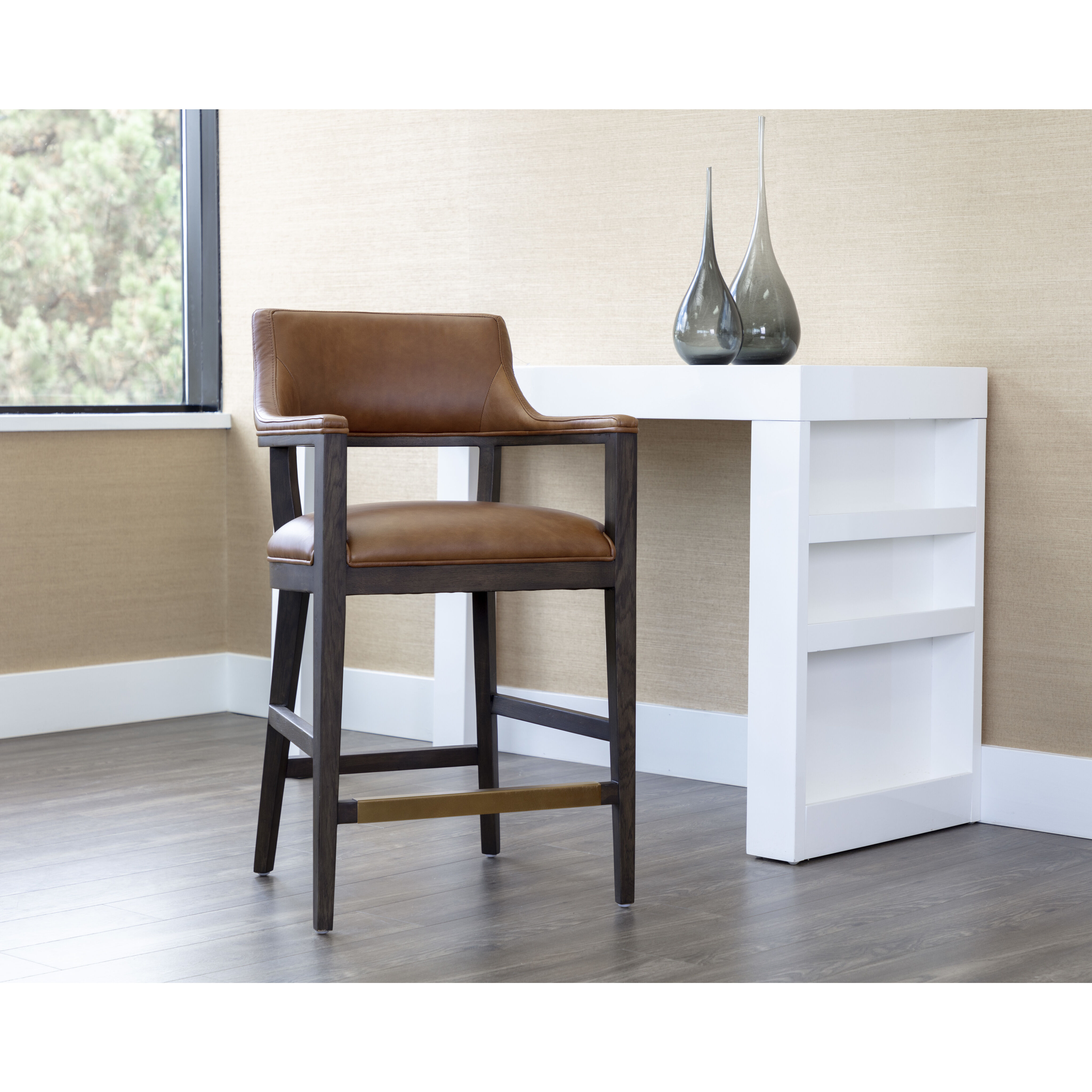 Brylea 39.5 inch Brown / Shalimar Tobacco Leather Counter Stool